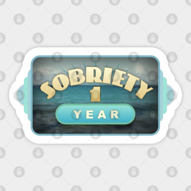 Sober 1 Year Sticker by Dale Preston Design